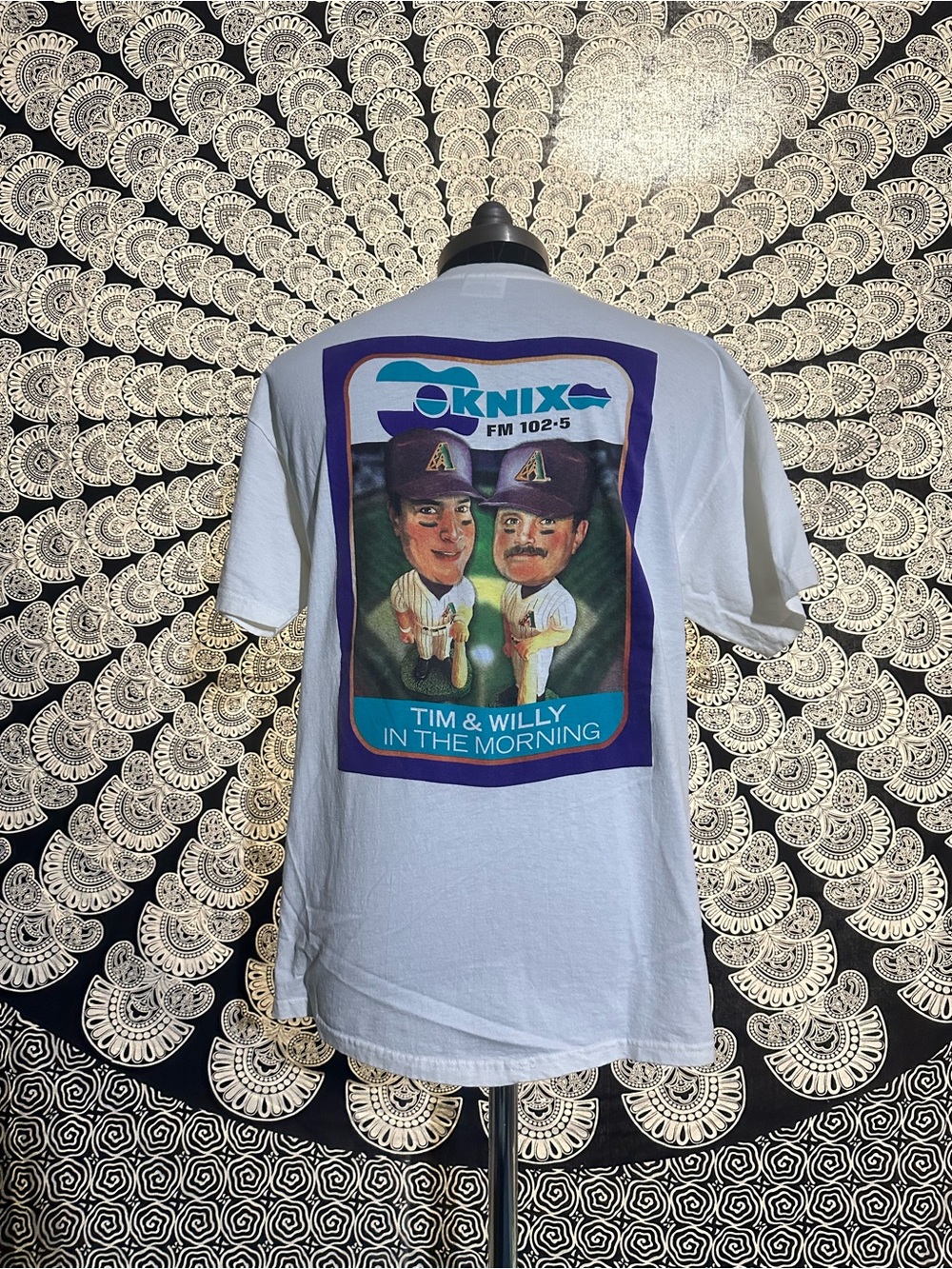 Hanes White Short-Sleeve Tee with Small Multicolor Chest Graphic - Picture 2 of 4